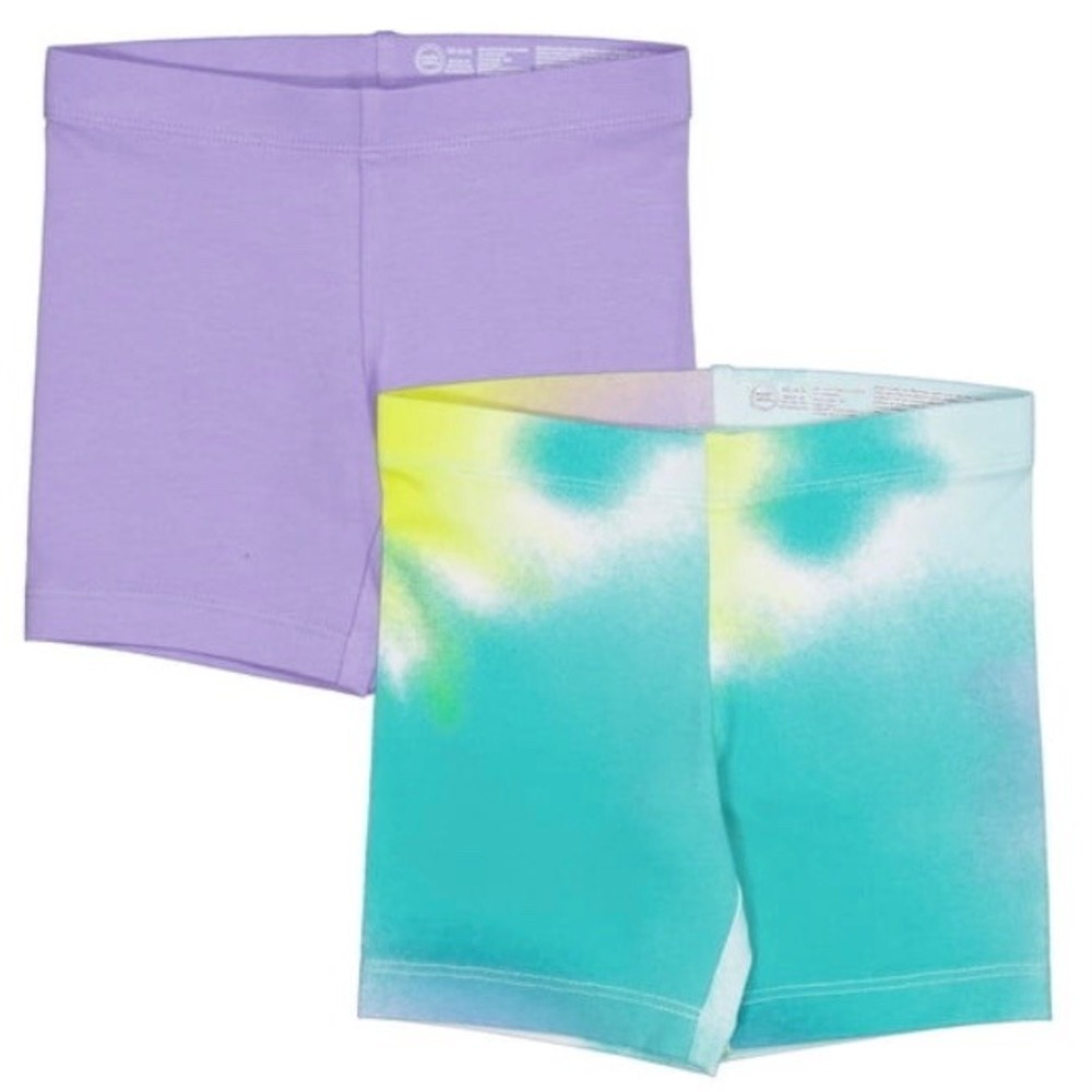 Wonder Nation Girls 2 Pack Bike Shorts Lilac Tie Dye Size M 8 HQ021264J